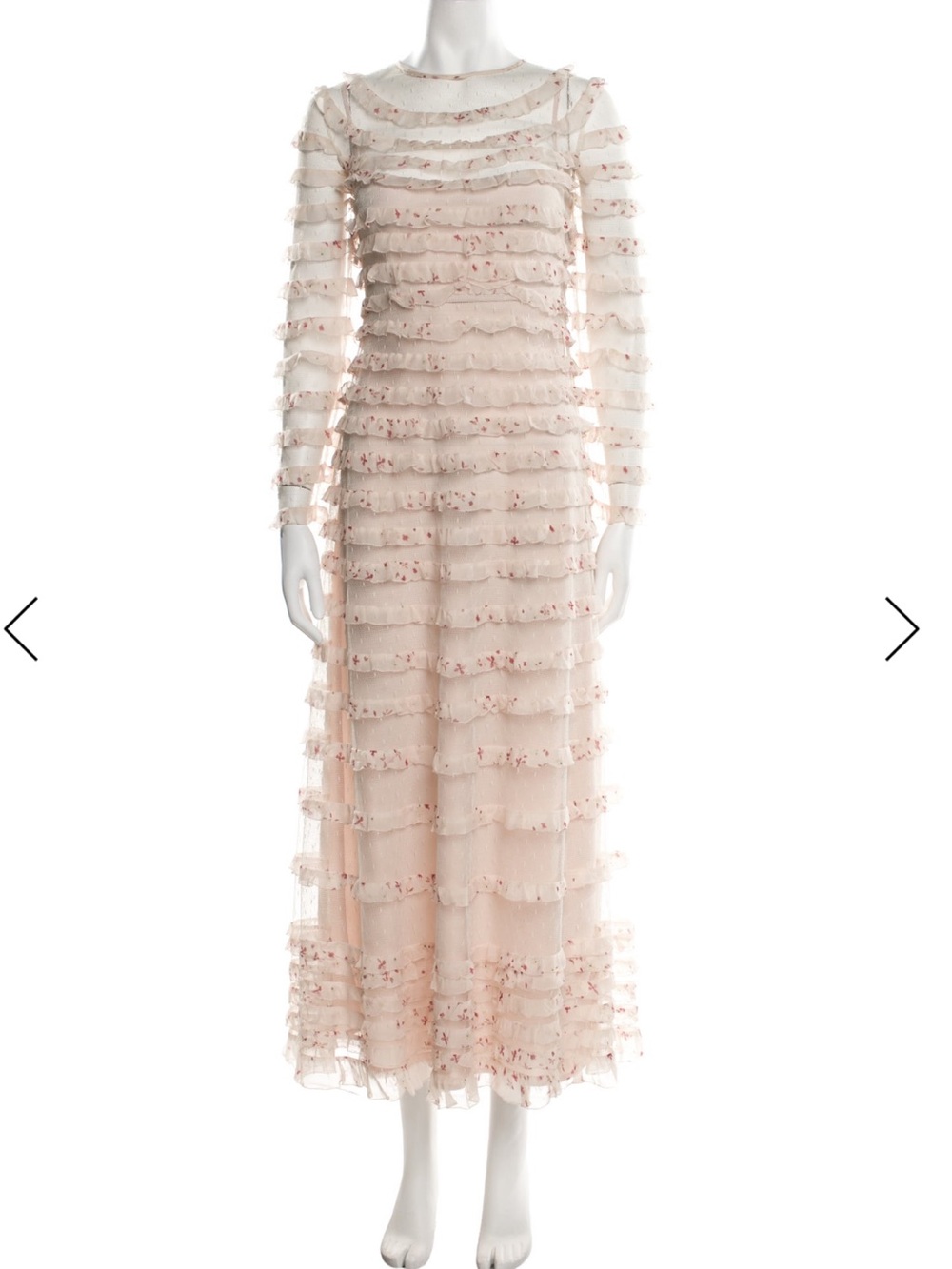 RED Valentino Blush Pink Ruffled Maxi Dress